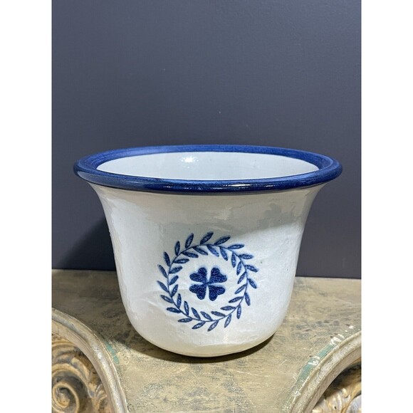 Vintage Brinker Pot Dip Crock 1996 Natural Blue Farmhouse Vibe Great Condition - Picture 2 of 4